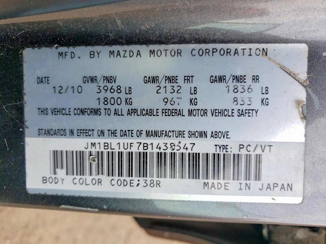 2011 MAZDA 3