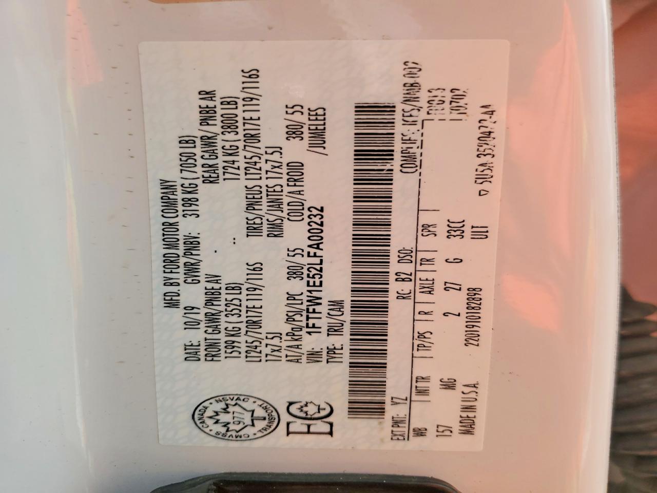 2020 FORD F150 SUPE