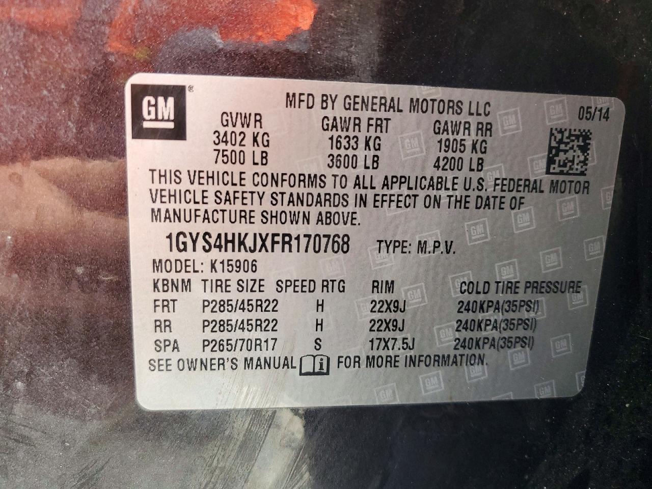 2015 CADILLAC ESCALADE