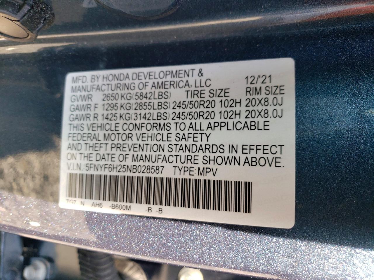 2022 HONDA PILOT