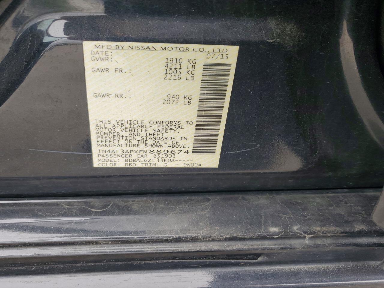 2015 NISSAN ALTIMA