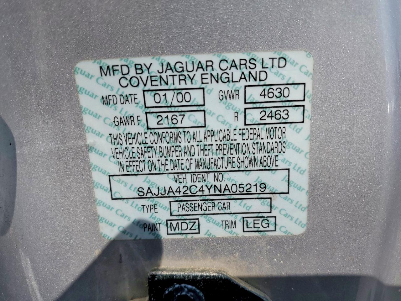 2000 JAGUAR XK8