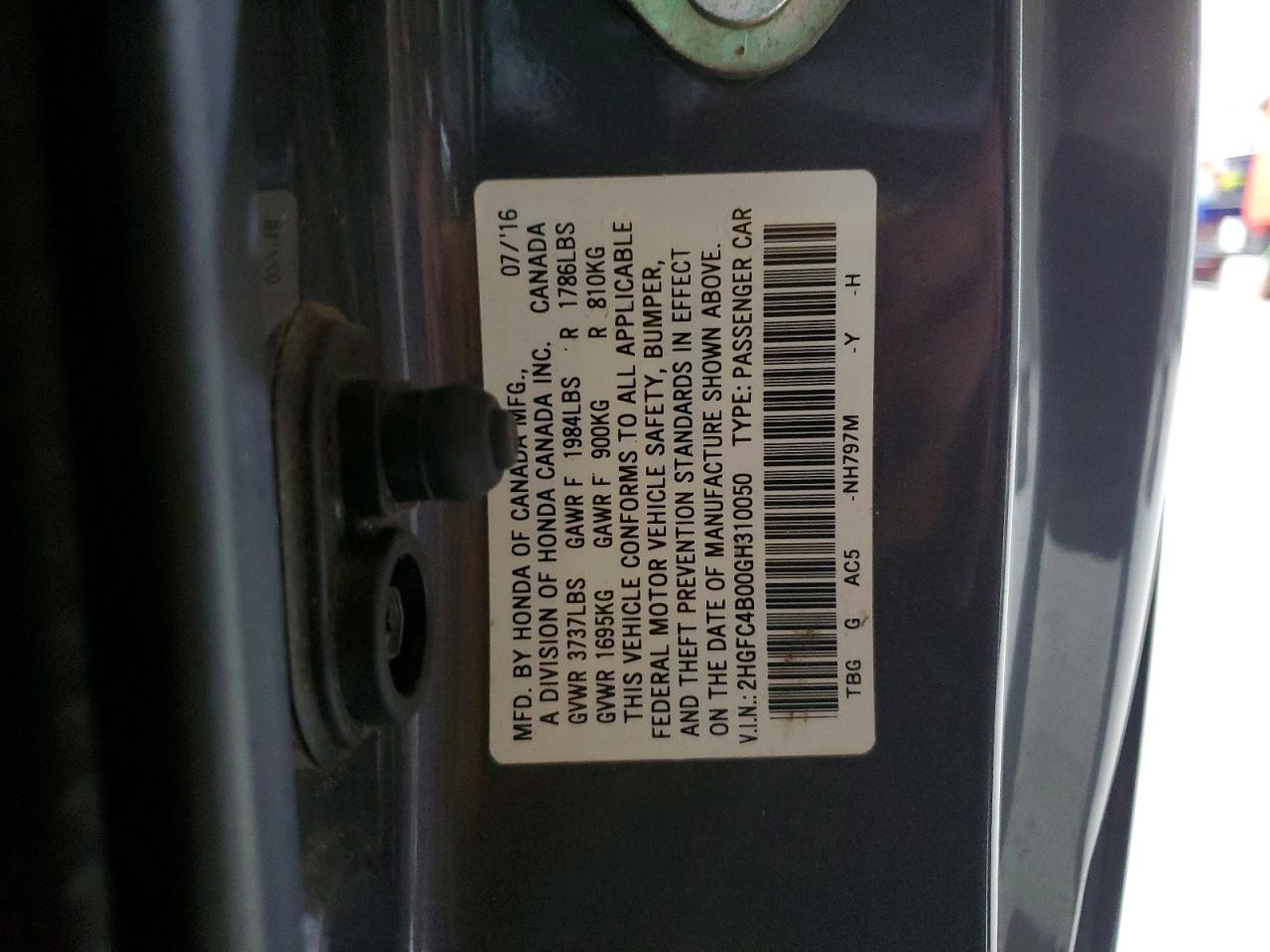 2016 HONDA CIVIC