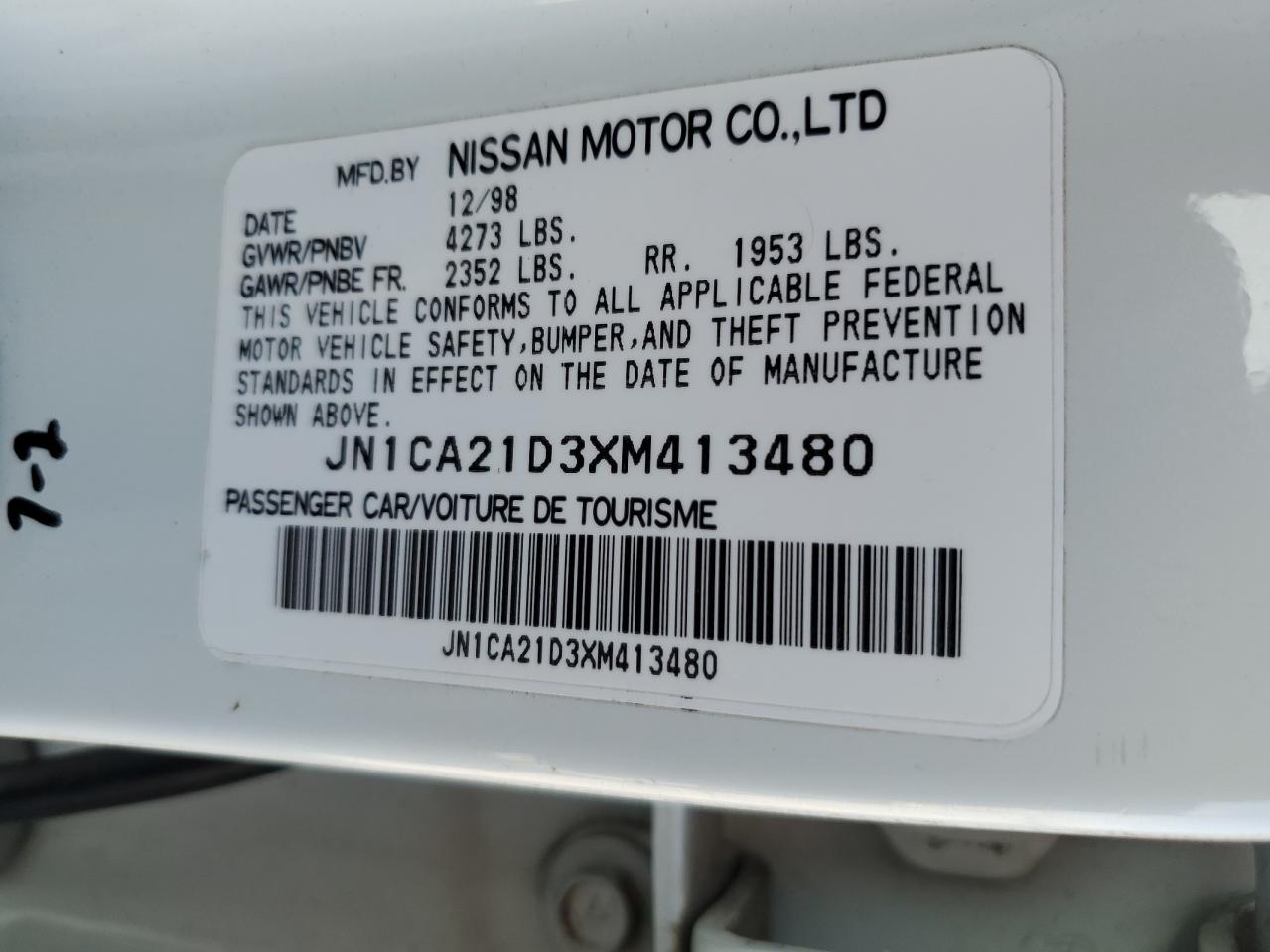 1999 NISSAN MAXIMA