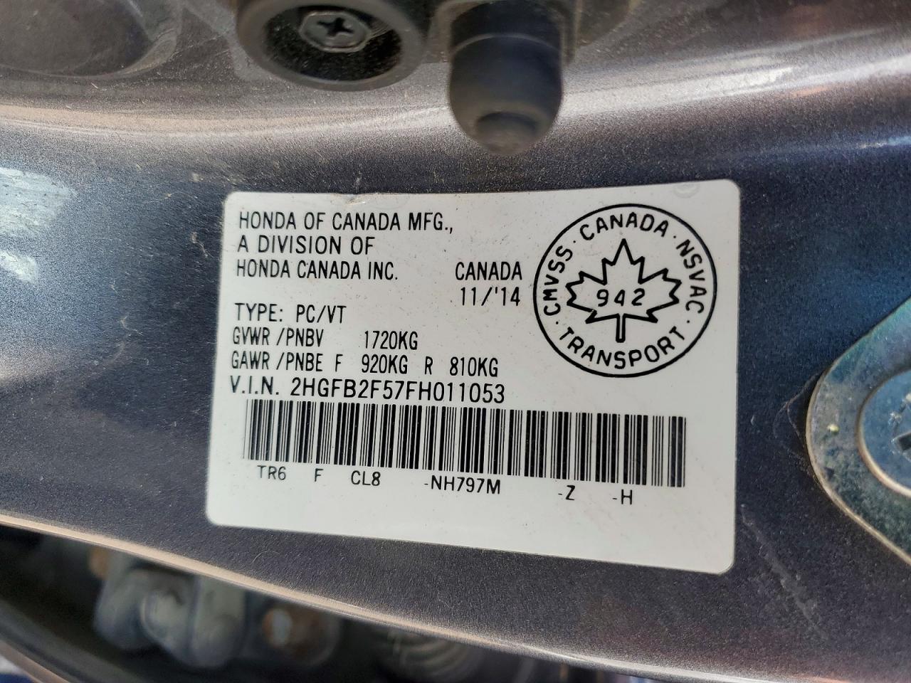 2015 HONDA CIVIC