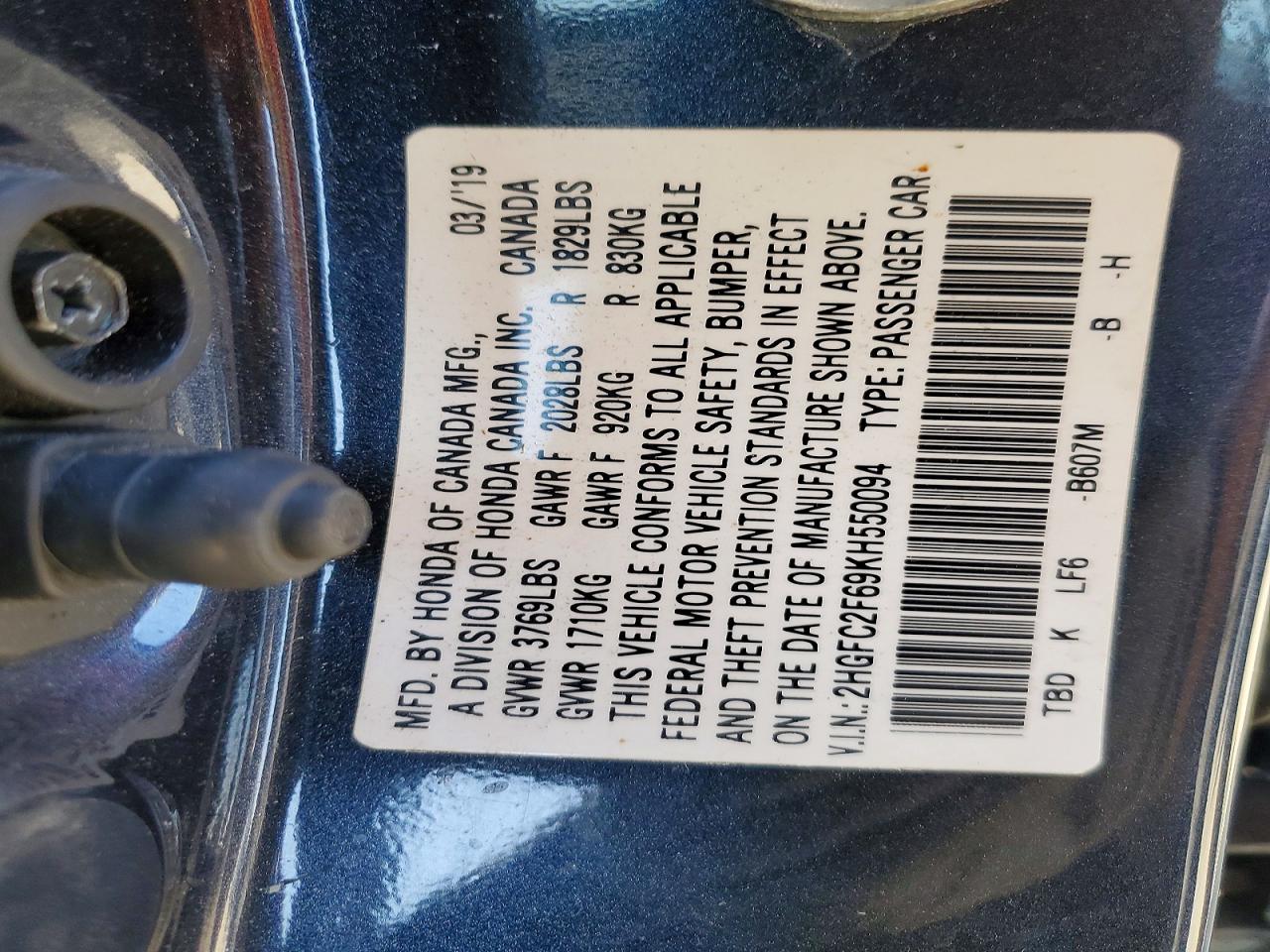 2019 HONDA CIVIC
