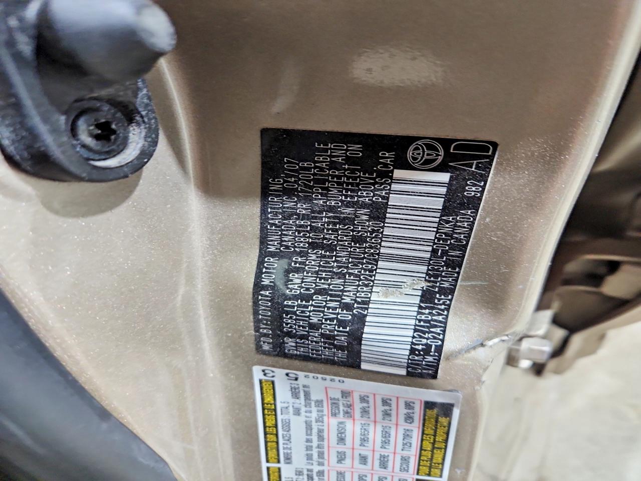 2007 TOYOTA COROLLA