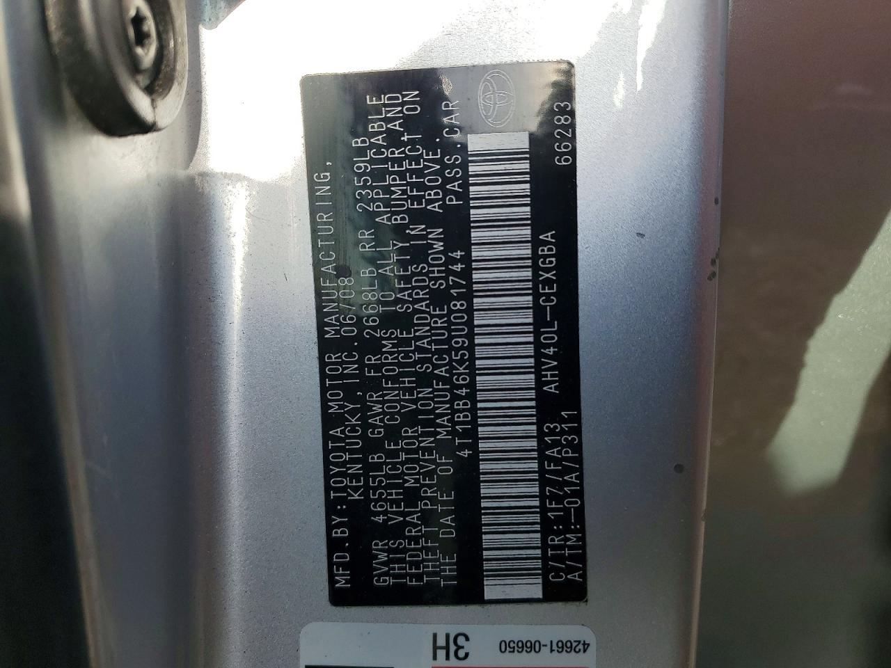 2009 TOYOTA CAMRY