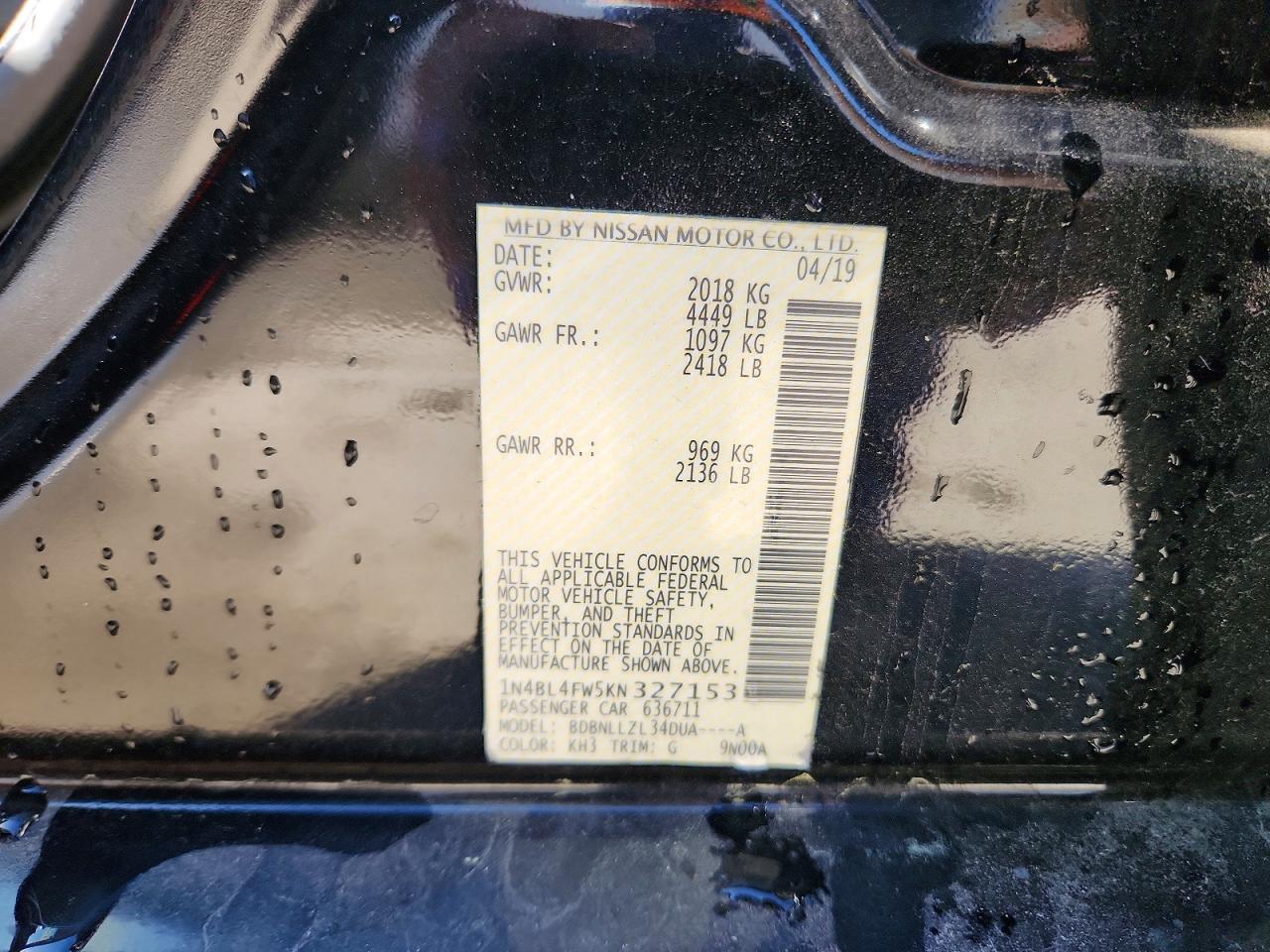 2019 NISSAN ALTIMA