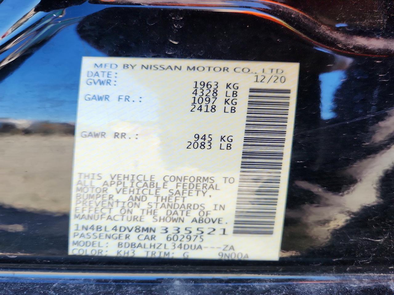 2021 NISSAN ALTIMA