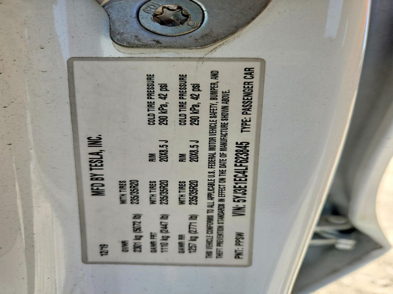 2020 TESLA MODEL 3