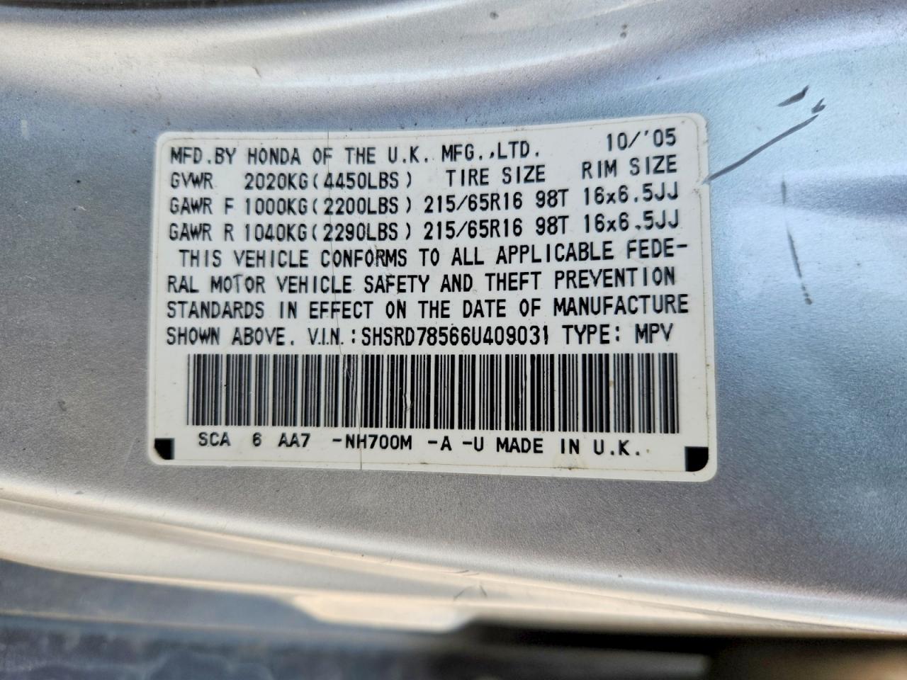 2006 HONDA CRV