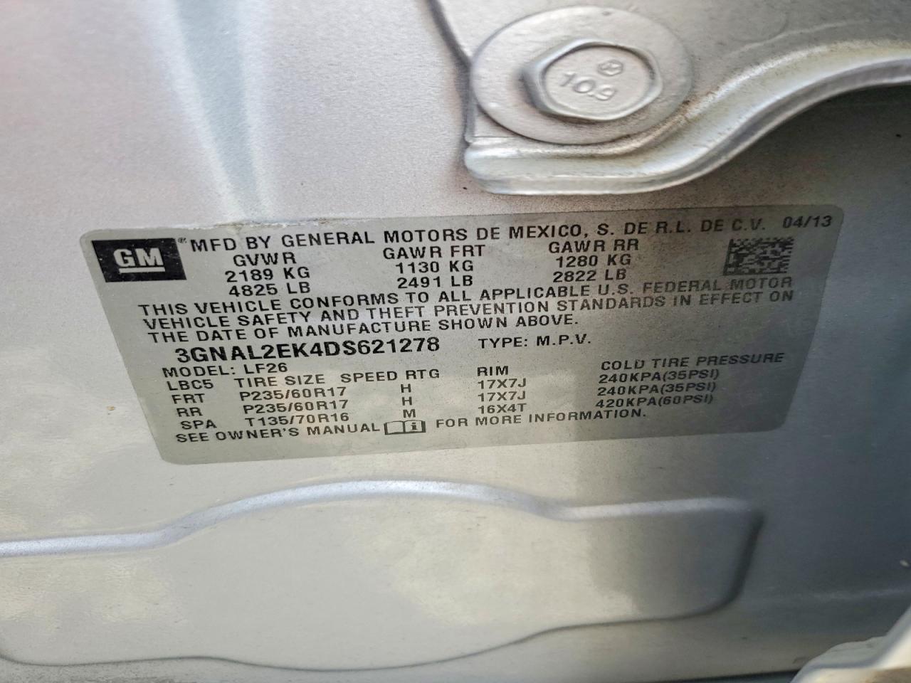 2013 CHEVROLET CAPTIVA
