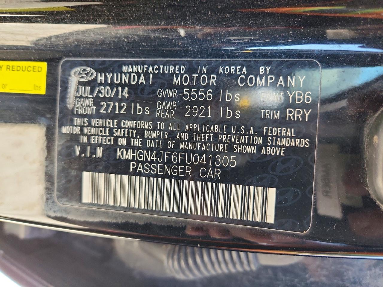 2015 HYUNDAI GENESIS