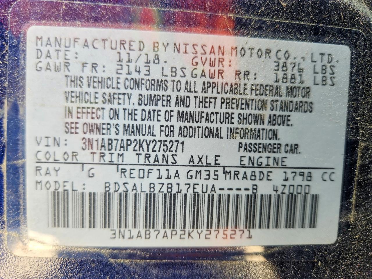 2019 NISSAN SENTRA