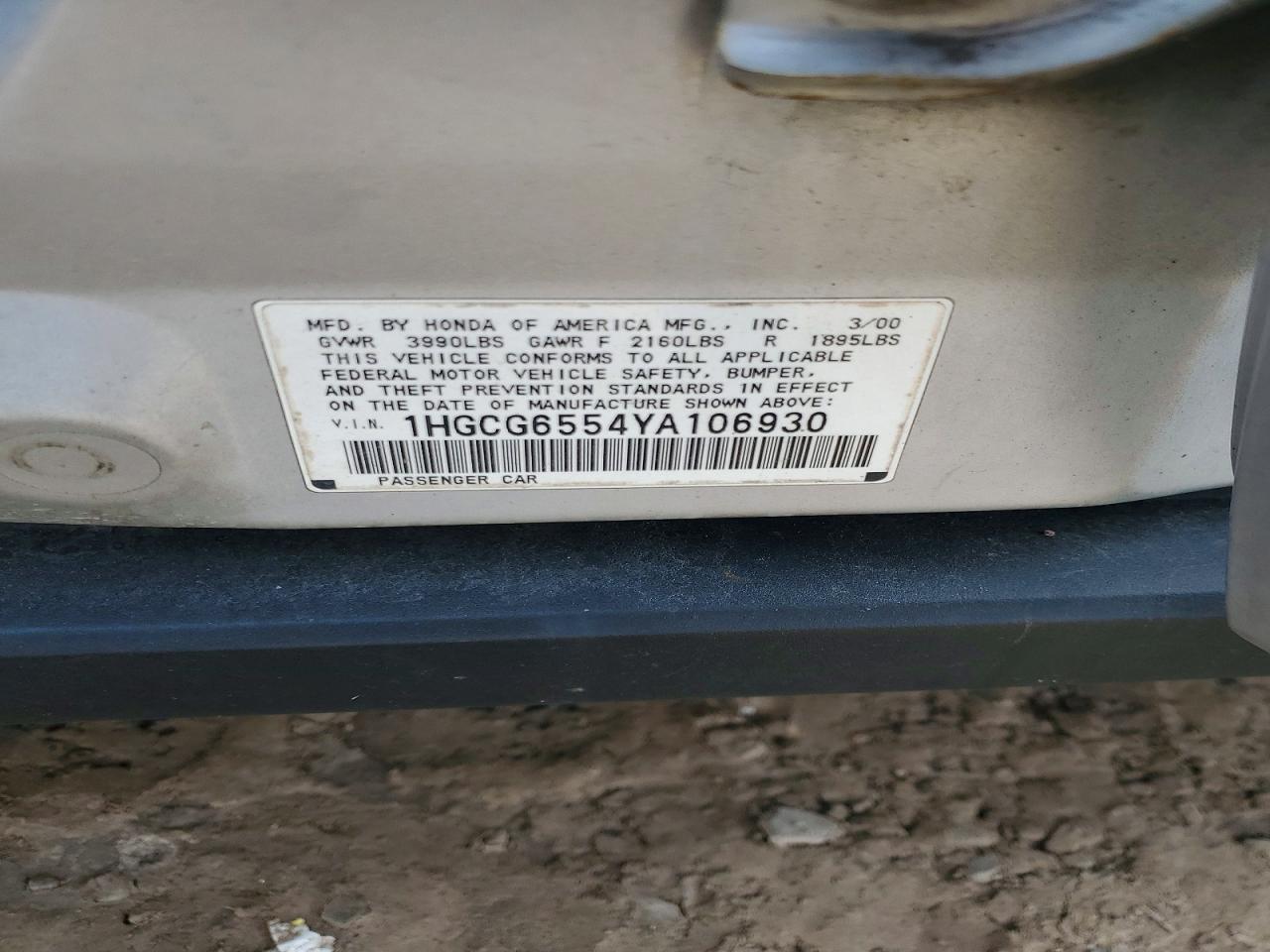 2000 HONDA ACCORD