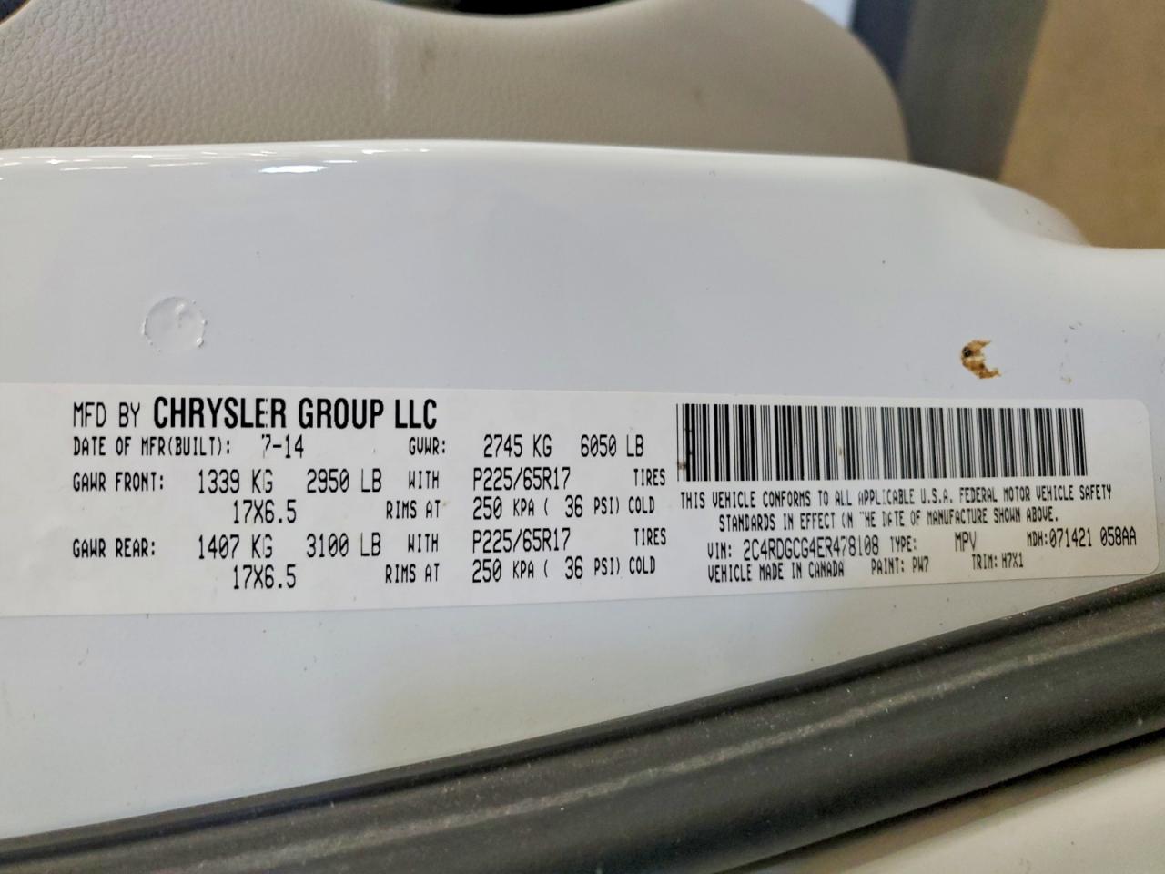 2014 DODGE CARAVAN