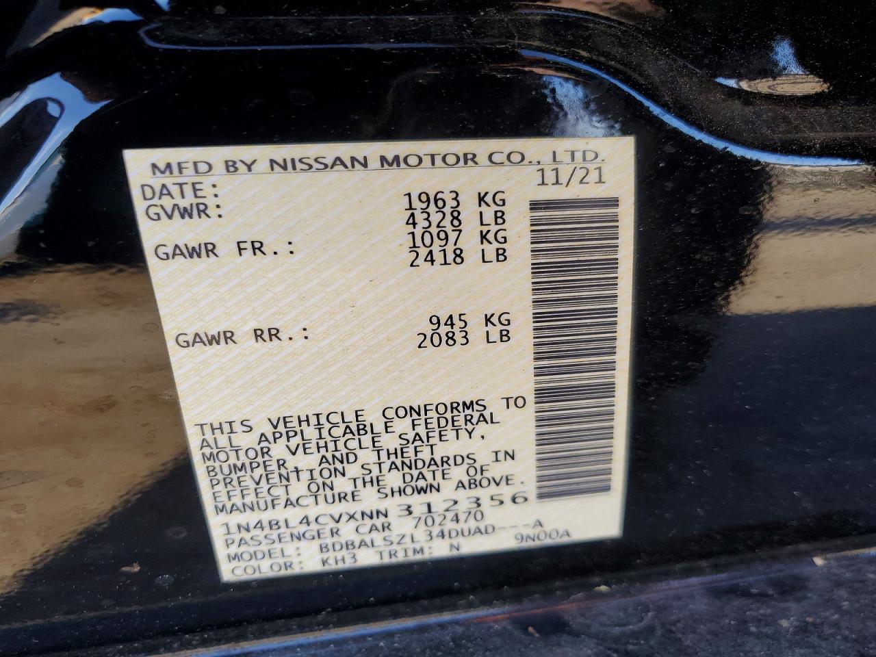 2022 NISSAN ALTIMA