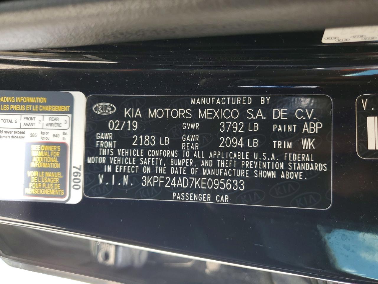 2019 KIA FORTE