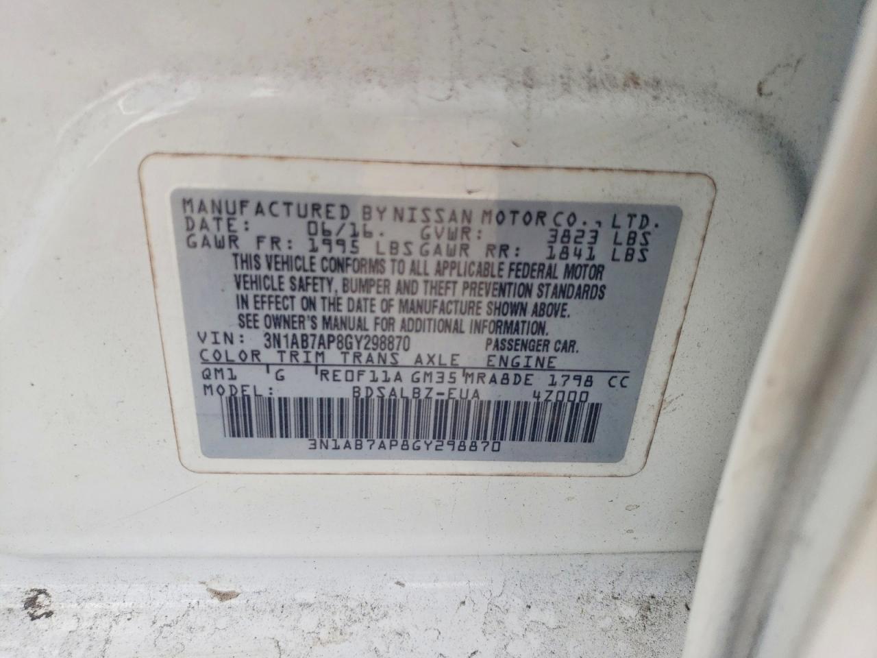 2016 NISSAN SENTRA