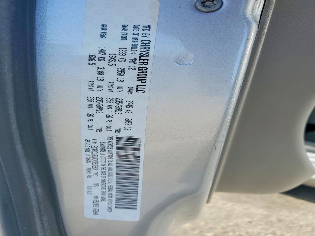 2012 CHRYSLER MINIVAN