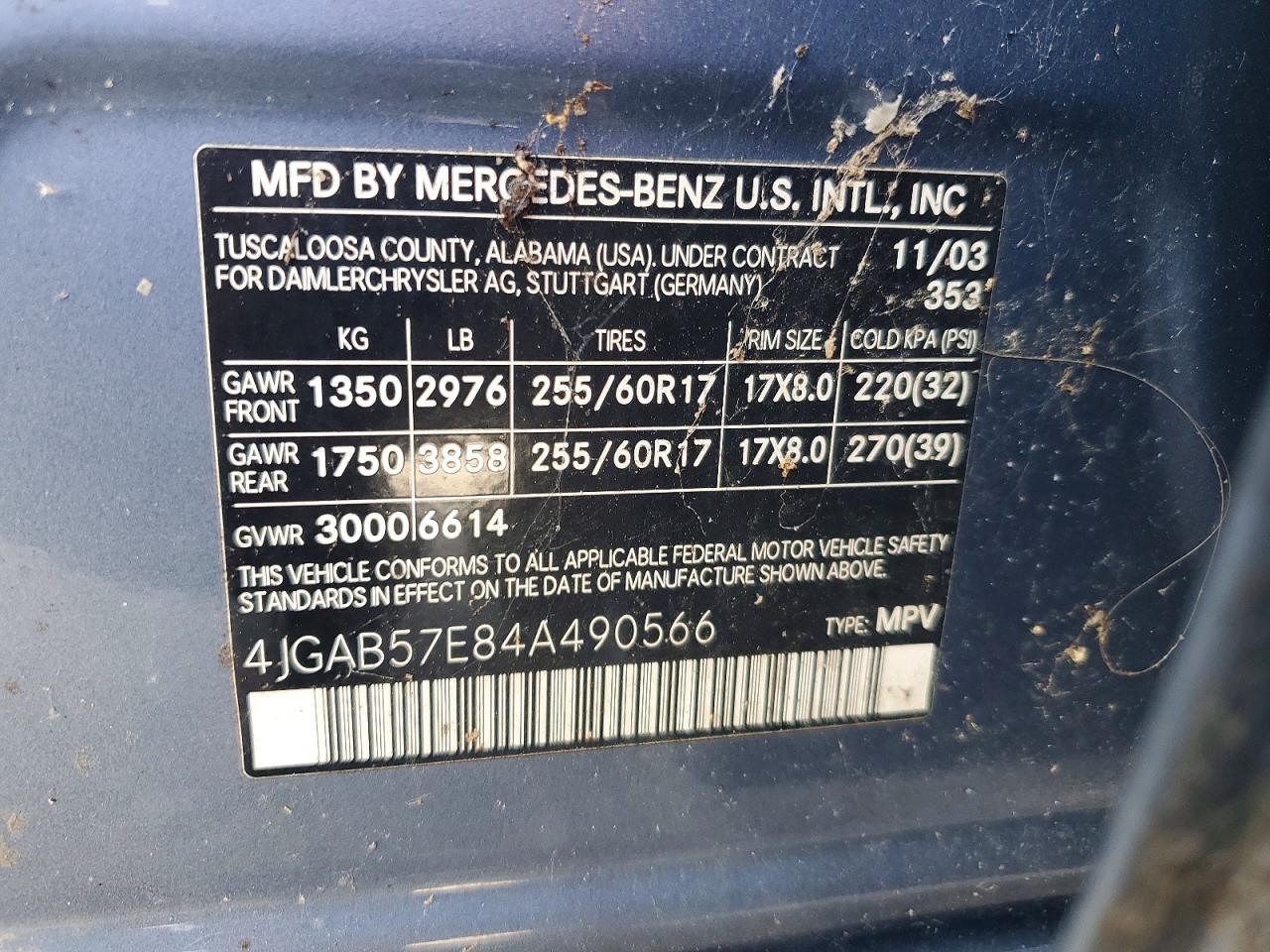 2004 MERCEDES-BENZ M-CLASS