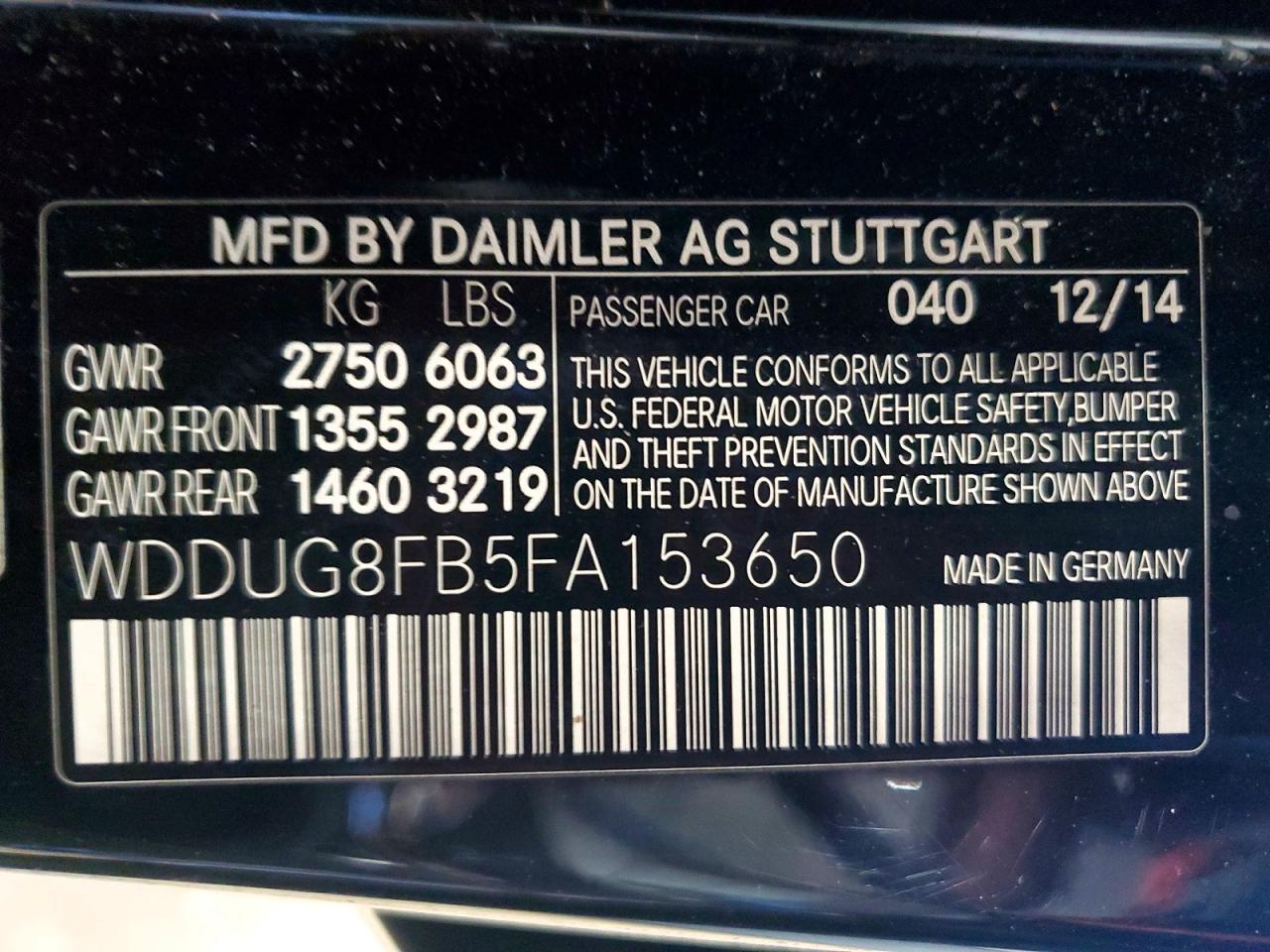 2015 MERCEDES-BENZ S-CLASS