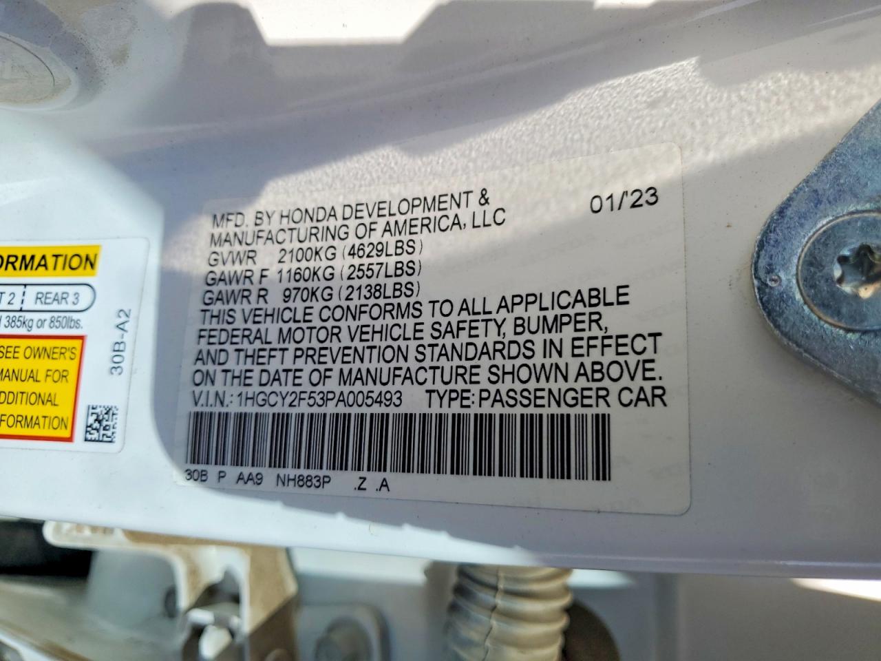 2023 HONDA ACCORD