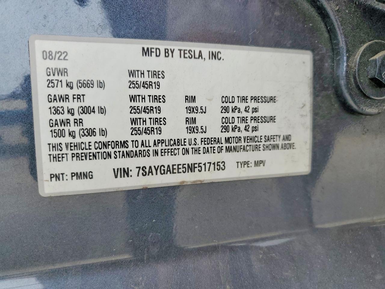2022 TESLA MODEL Y