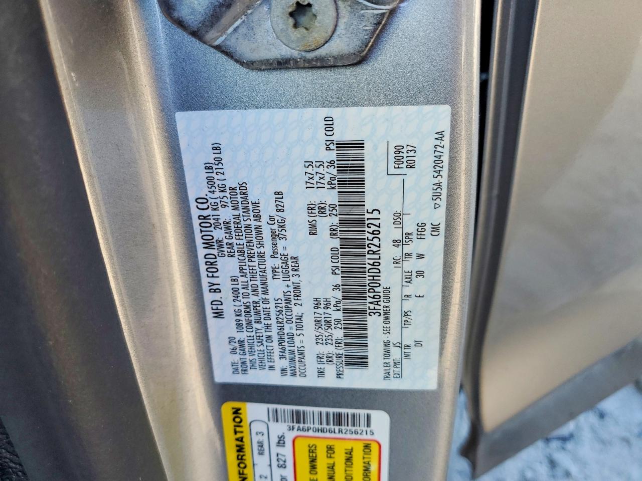 2020 FORD FUSION
