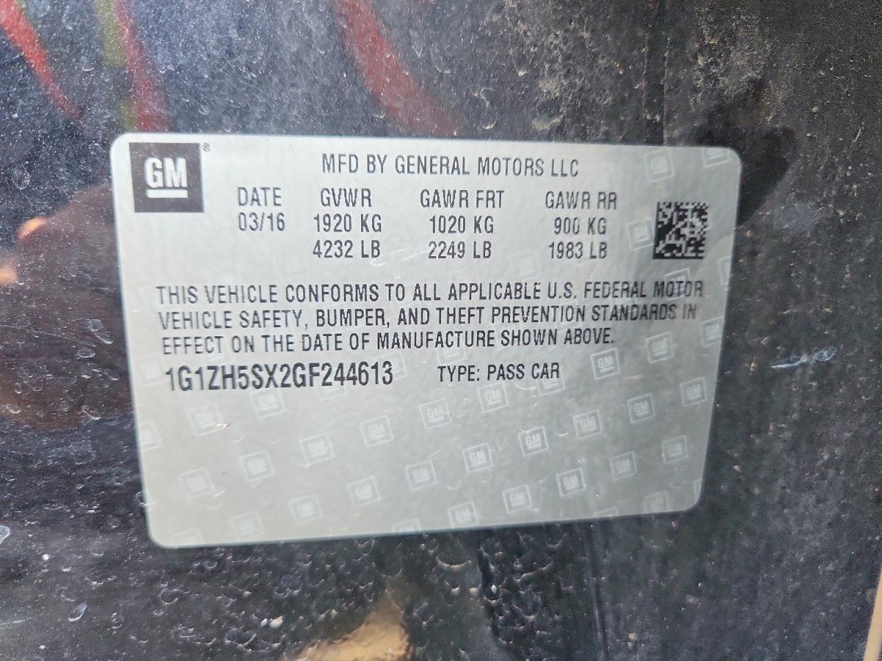 2016 CHEVROLET MALIBU