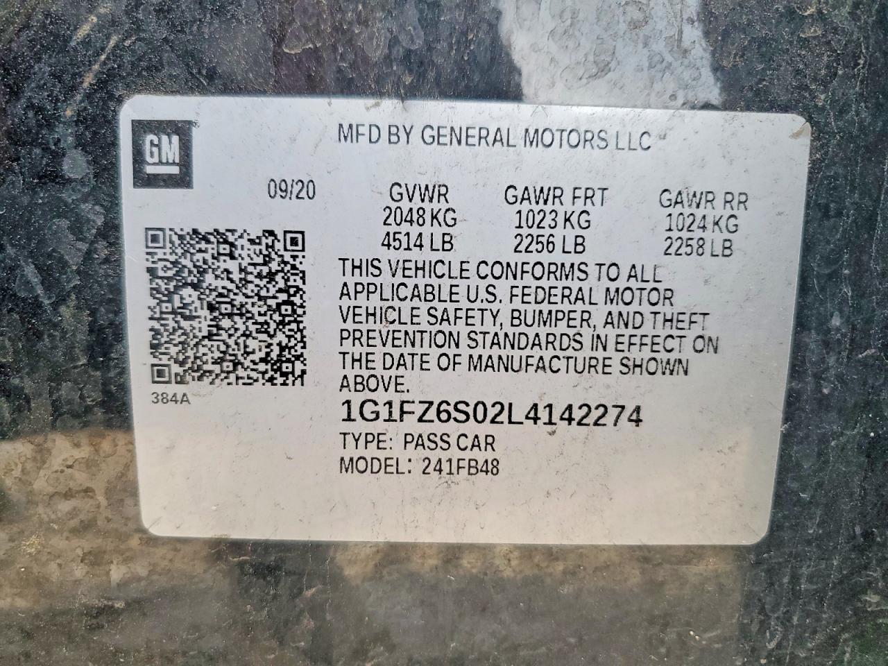 2020 CHEVROLET BOLT
