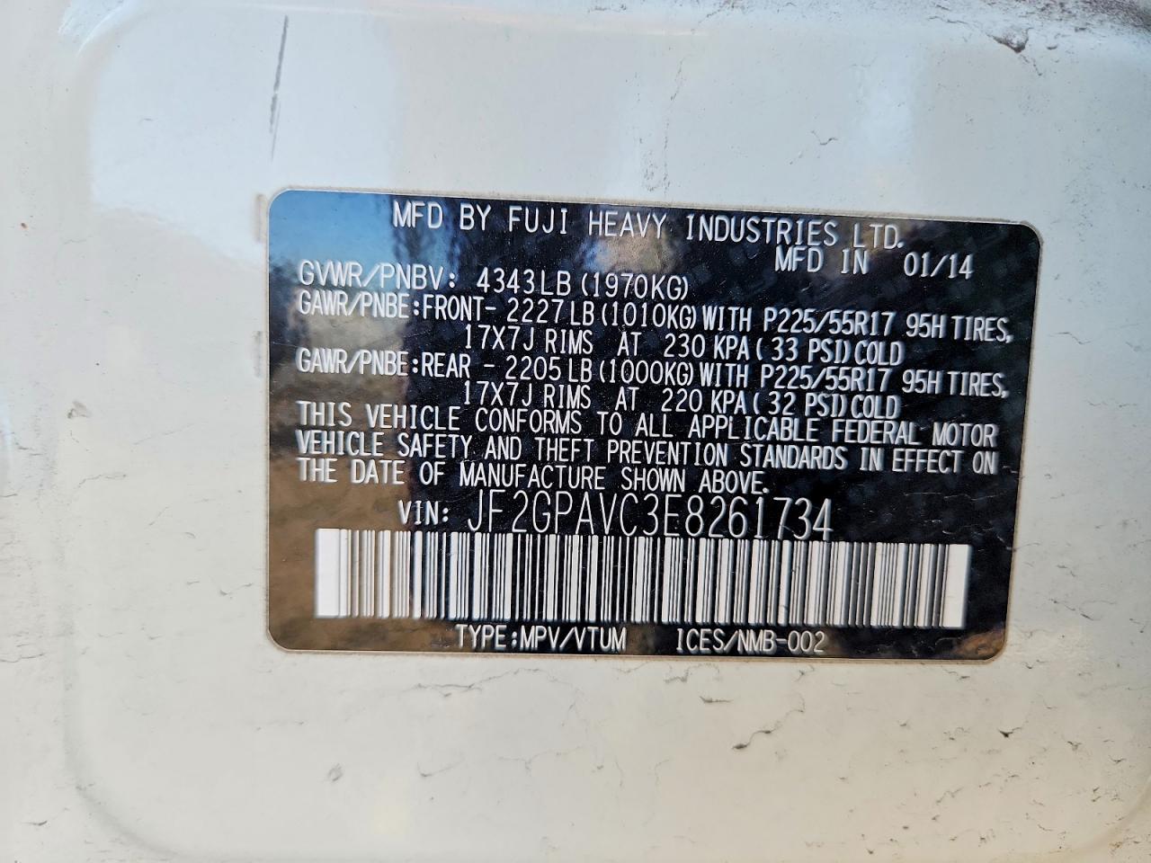 2014 SUBARU XV