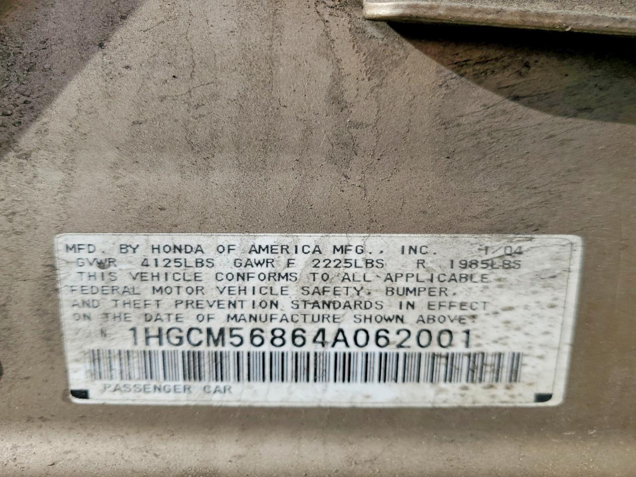 2004 HONDA ACCORD