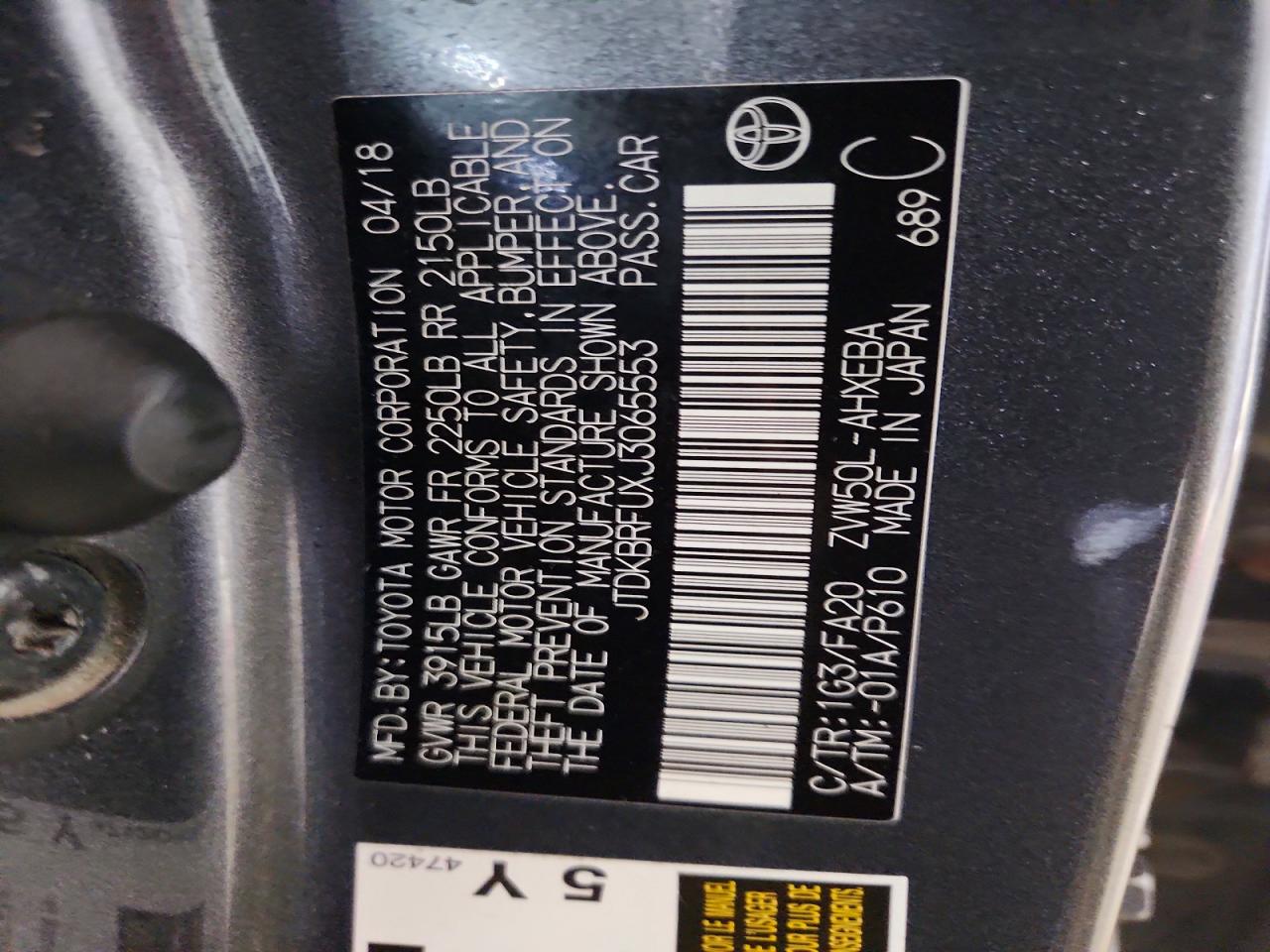 2018 TOYOTA PRIUS