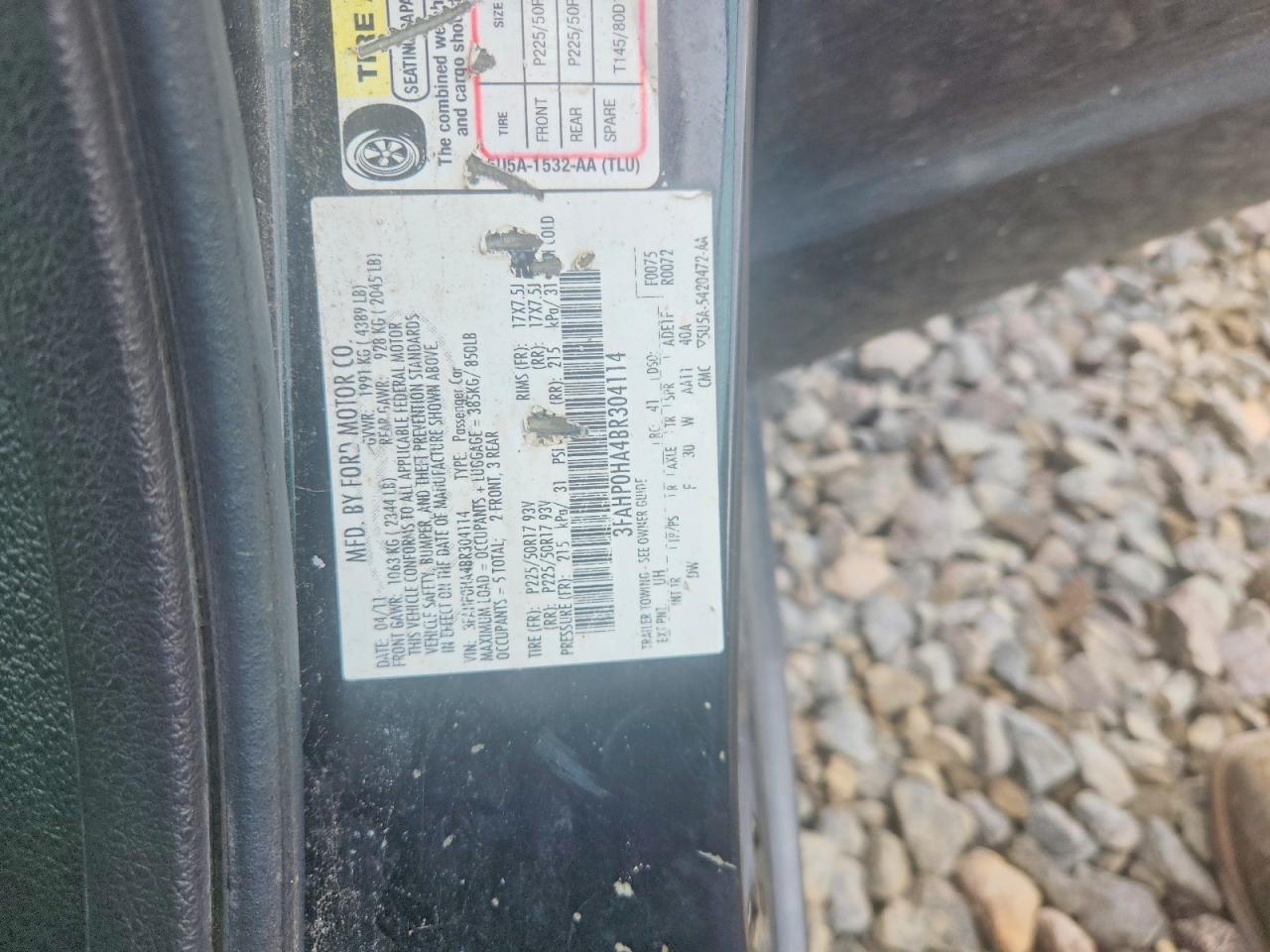 2011 FORD FUSION
