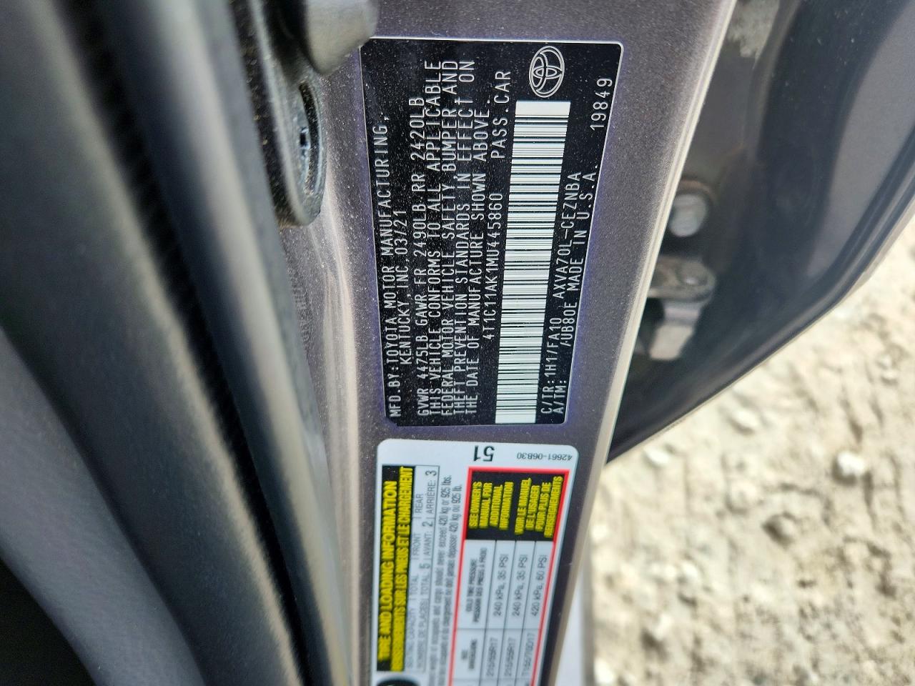 2021 TOYOTA CAMRY