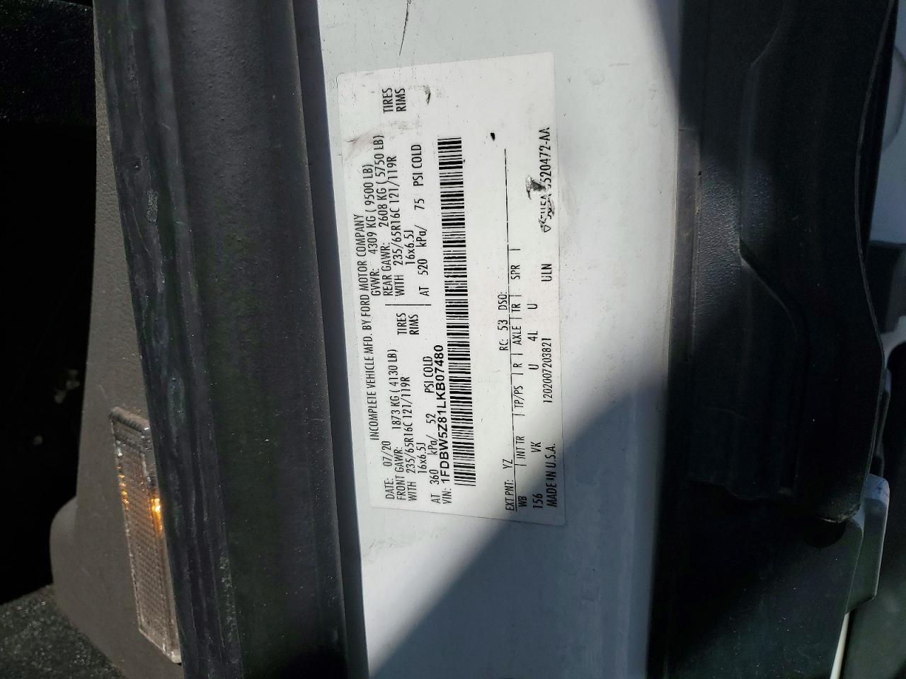 2020 FORD TRANSIT