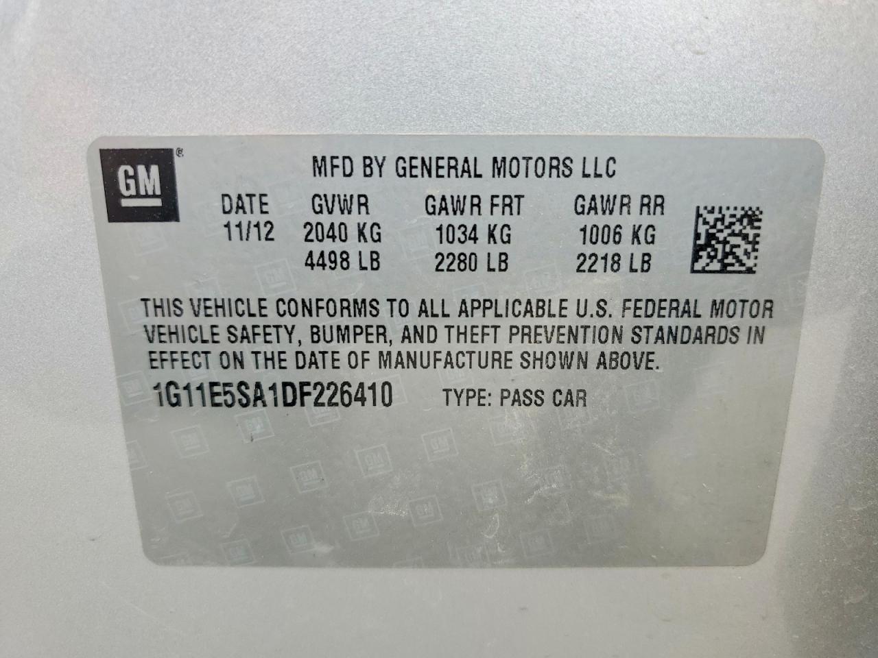 2013 CHEVROLET MALIBU