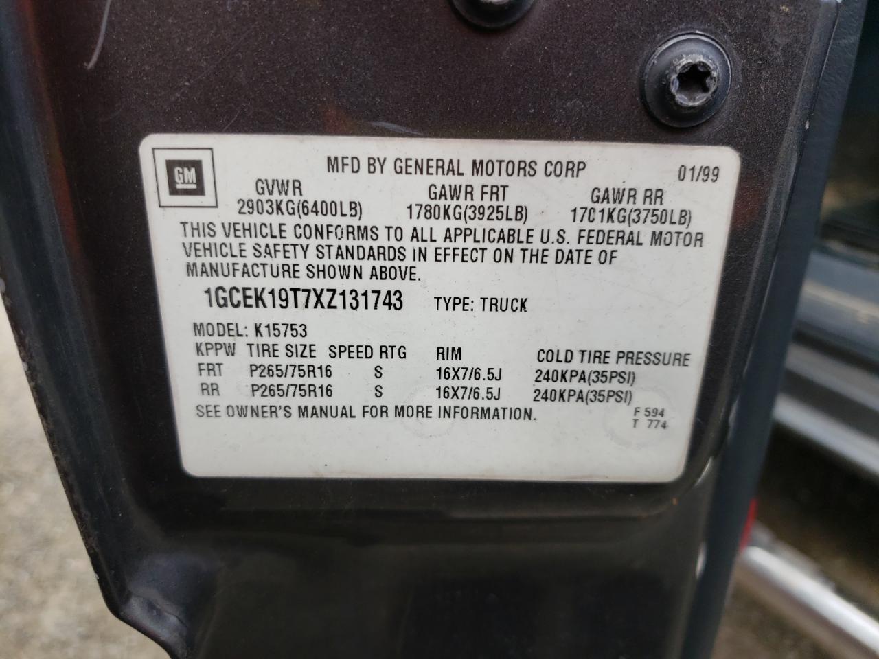 1999 CHEVROLET ALL Models