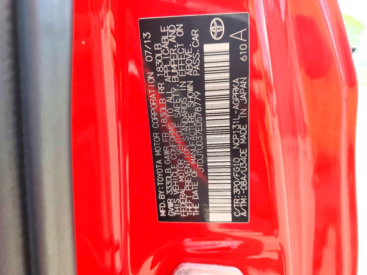 2014 TOYOTA YARIS