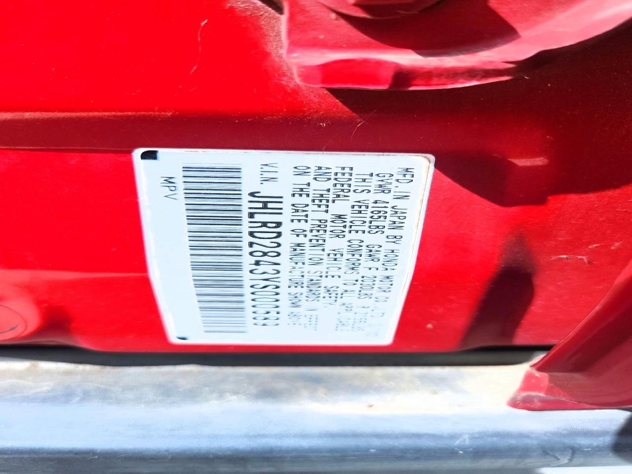 2000 HONDA CRV