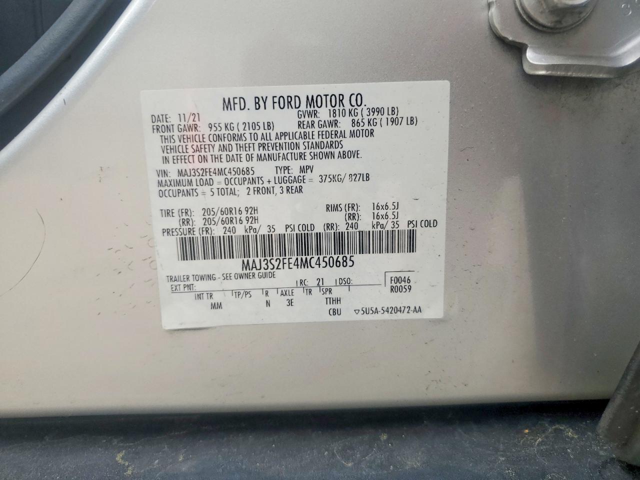 2021 FORD ECOSPORT
