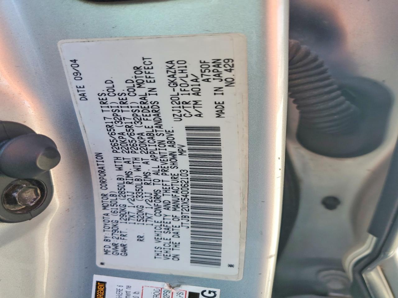 2004 LEXUS GX