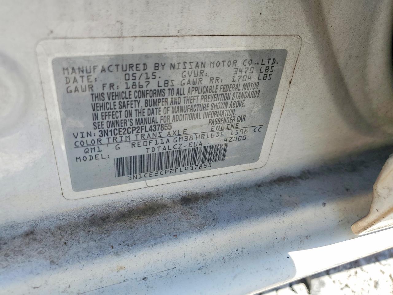 2015 NISSAN VERSA