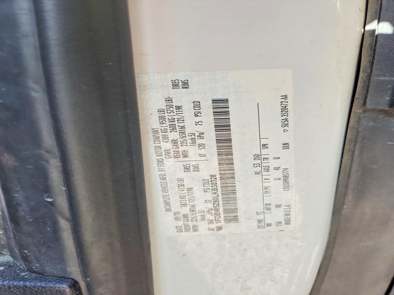 2020 FORD TRANSIT