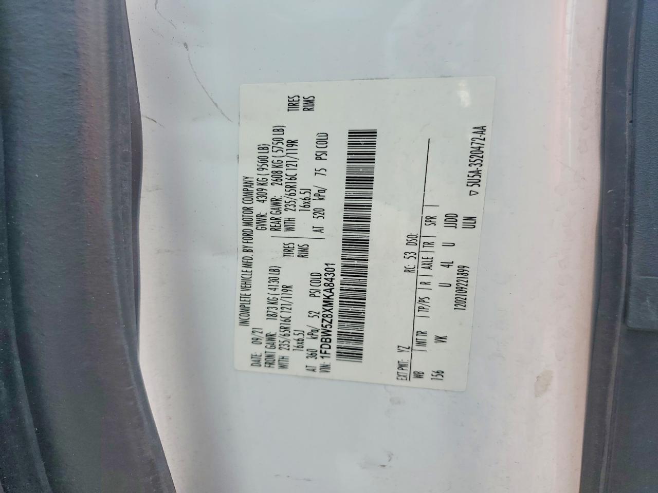 2021 FORD TRANSIT