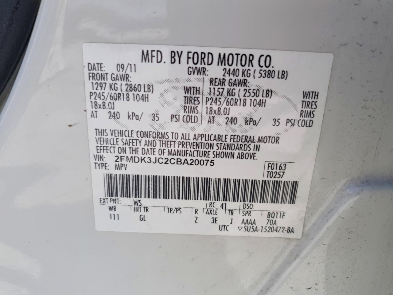 2012 FORD EDGE