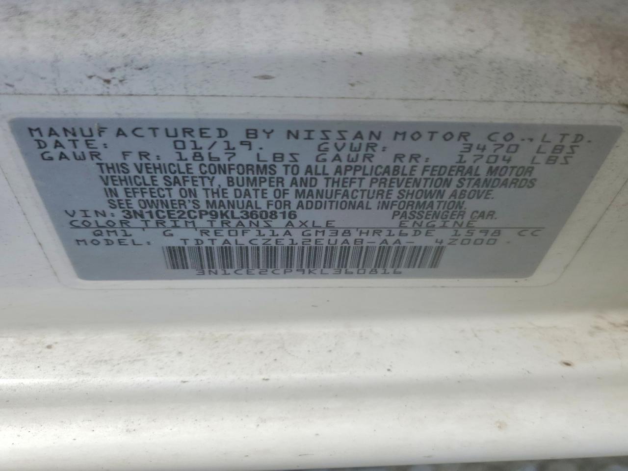 2019 NISSAN VERSA