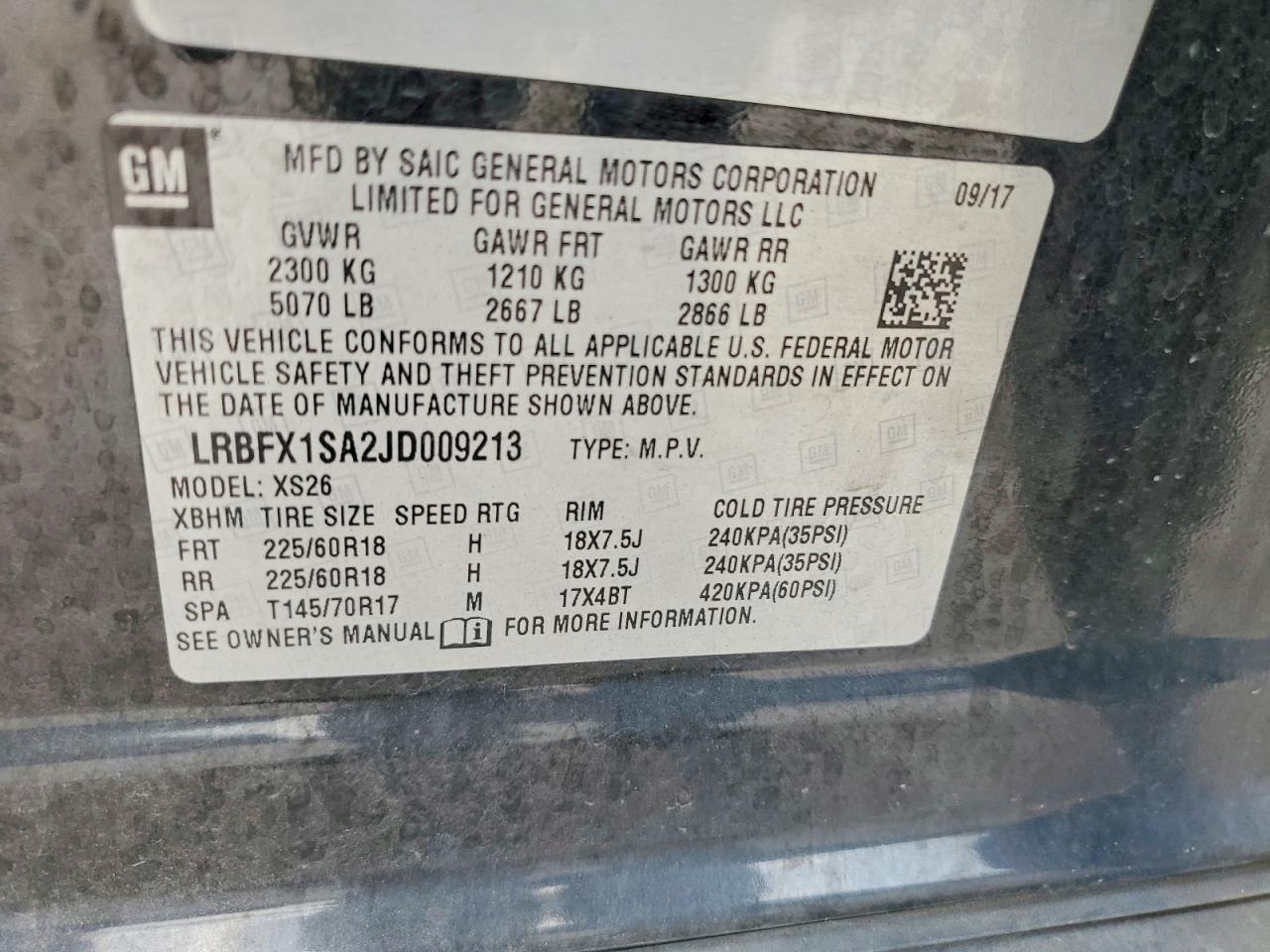2018 BUICK ENVISION